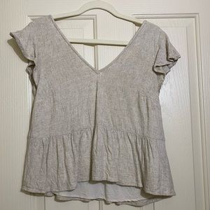 Abercrombie peplum top w/ tie back